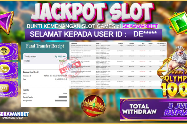 SEKAWANBET JACKPOT SLOT GATES OF OLYMPUS SUPER 1000 ⚡ Rp.3.000.000,- LUNAS!!!